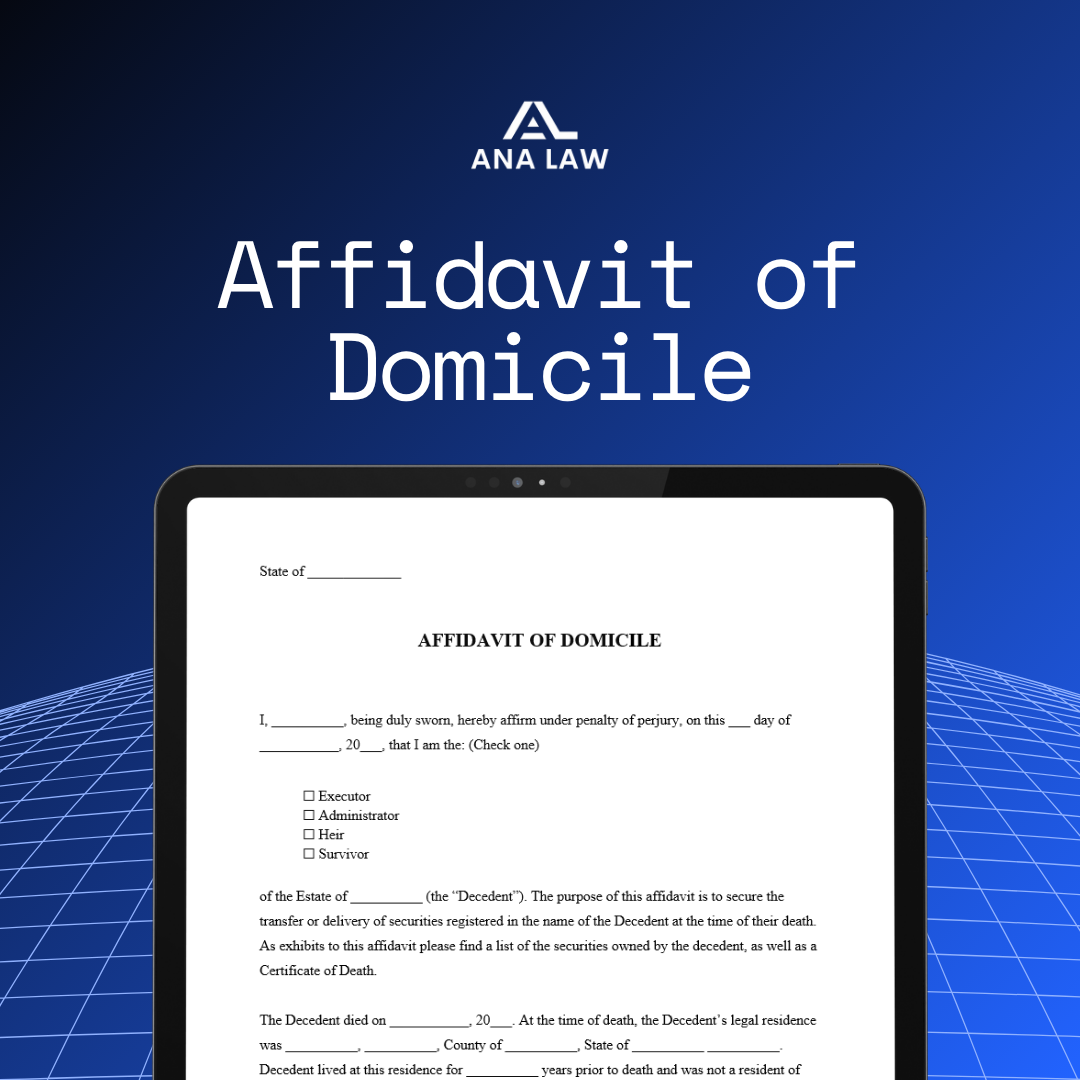 Affidavit of Domicile