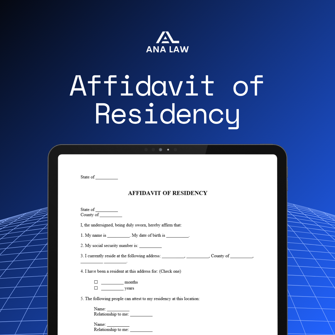 Affidavit of Residency