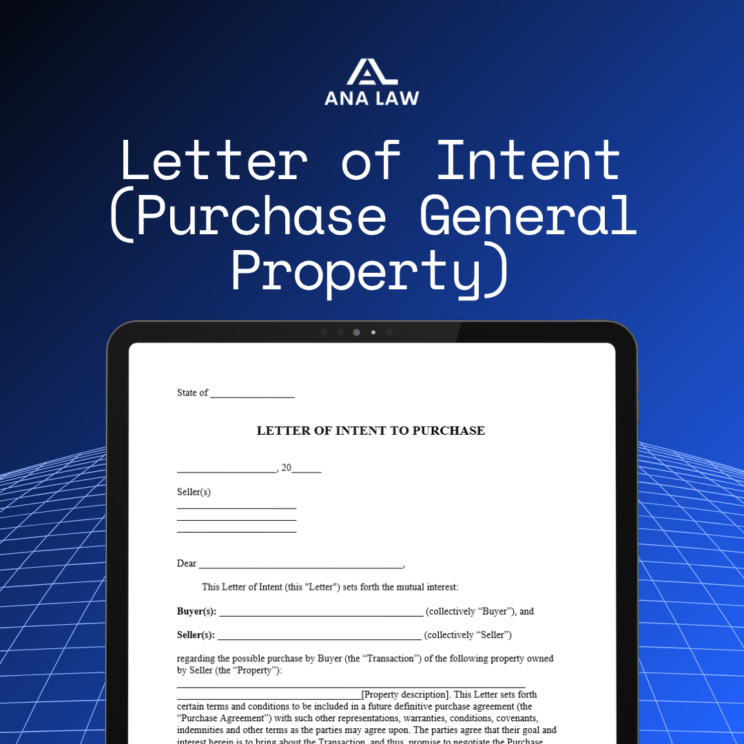 Letter of Intent (Purchase General Property)