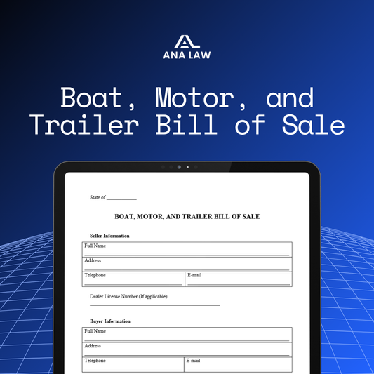Boat, Motor, and Trailer Bill of Sale