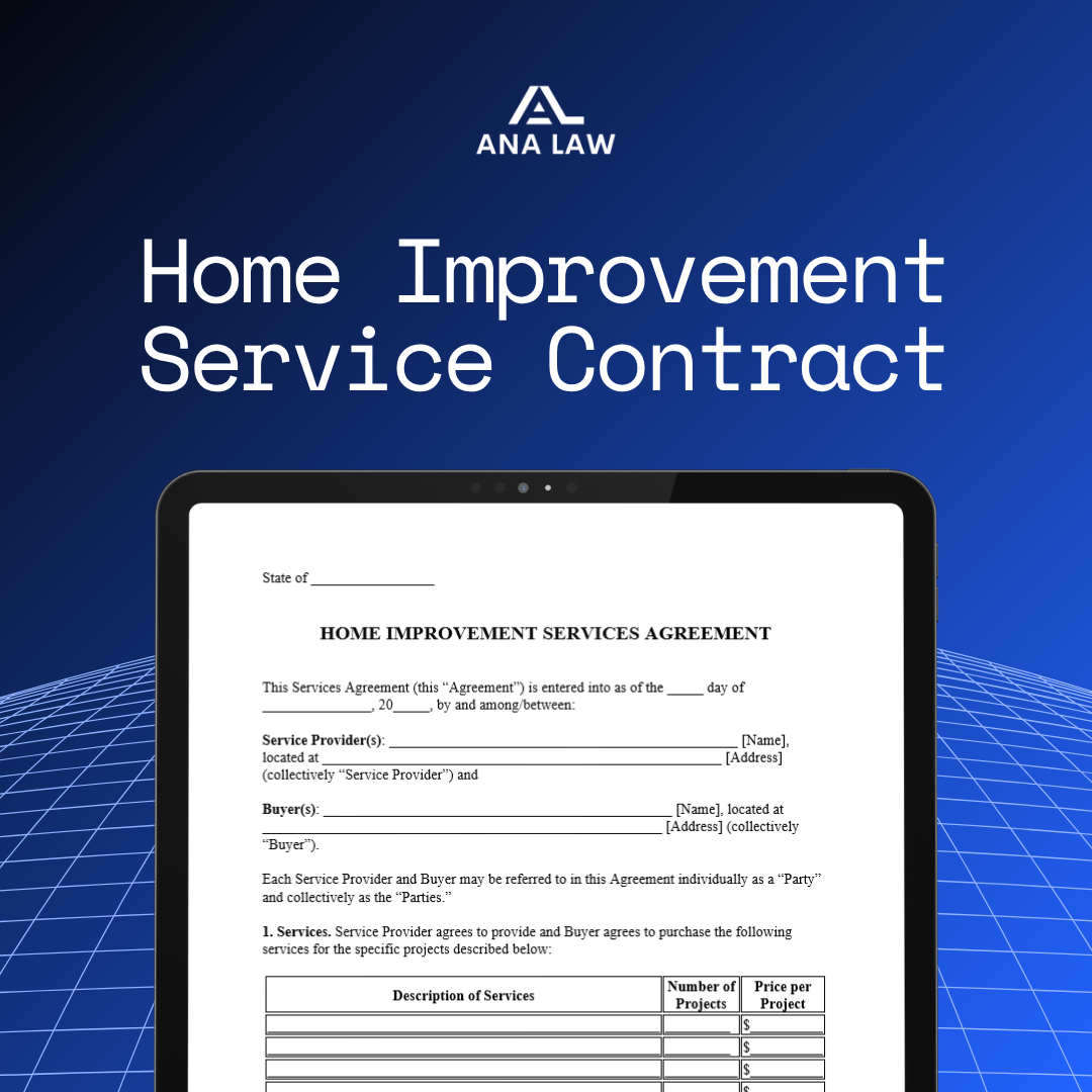 Home Improvement Service Contract