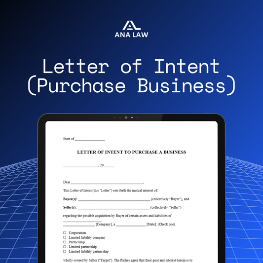 Letter of Intent (Purchase Business)