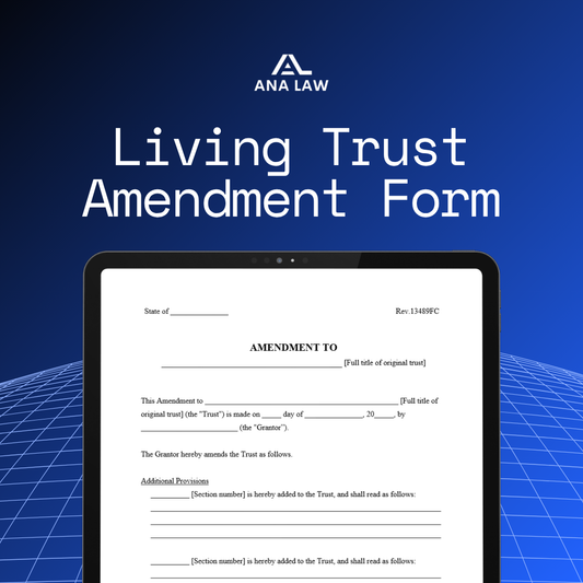 Living Trust Amendment Form