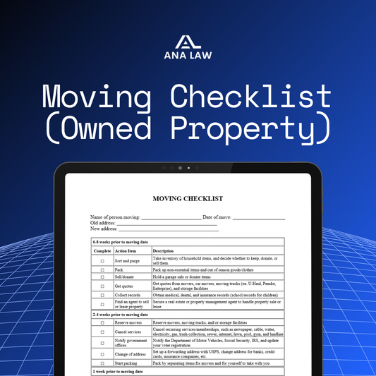 Moving Checklist (Owned Property)