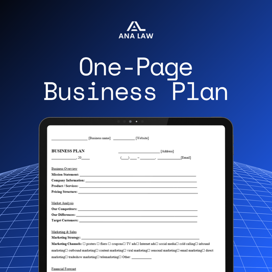 One-Page Business Plan