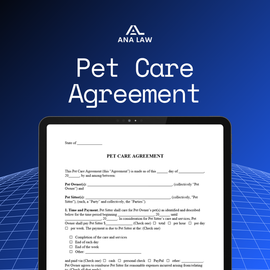 Pet Care Agreement