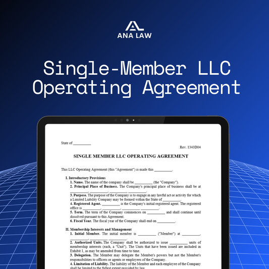 Single-Member LLC Operating Agreement