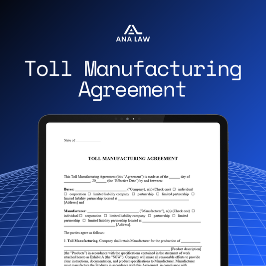 Toll Manufacturing Agreement